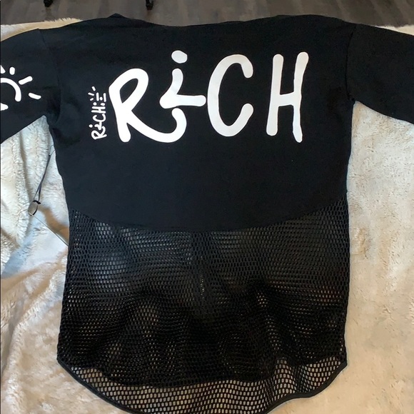 Alec Monopoly Richie Rich Mesh Black Sweater - Picture 5 of 8